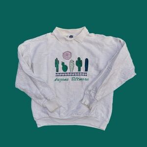 White Arizona Biltmore Sweatshirt with Cactus Design